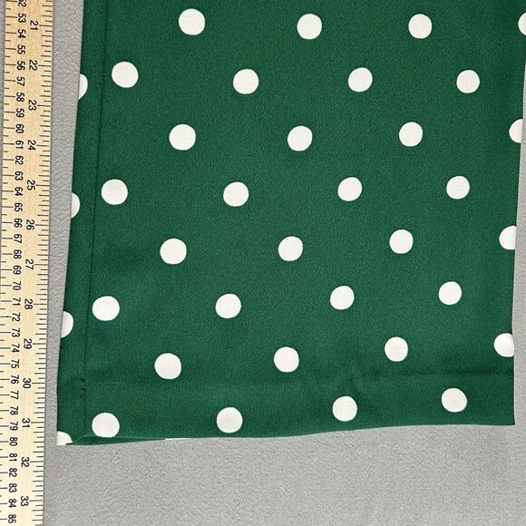 Ann Taylor Pants Women 4 Kelly Green White Polka Dot Wide Leg Boho Preppy Casual - Picture 7 of 12